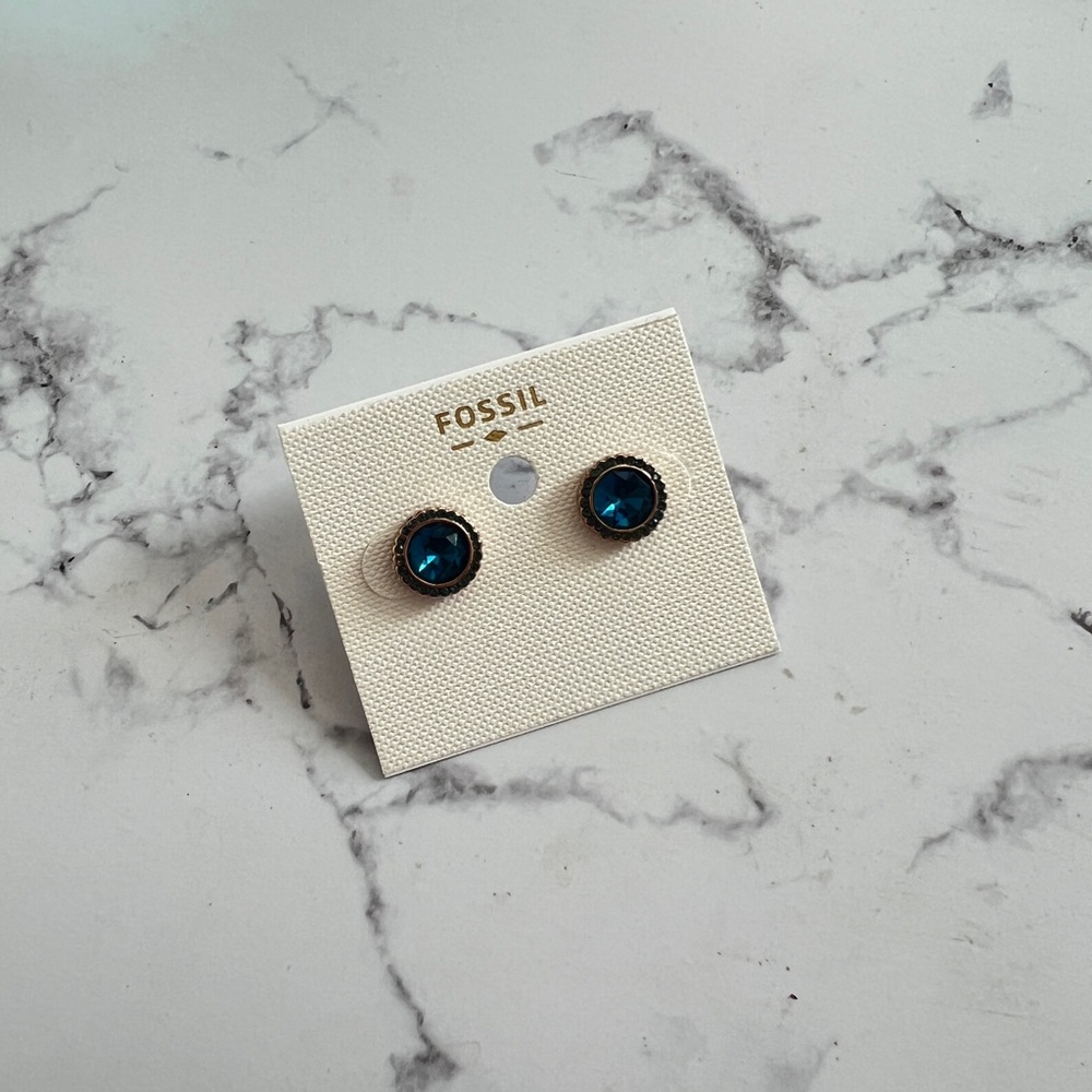 Fossil Blue Galaxy Stud Earrings